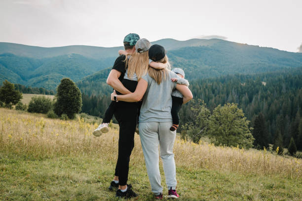 Family outdoors together